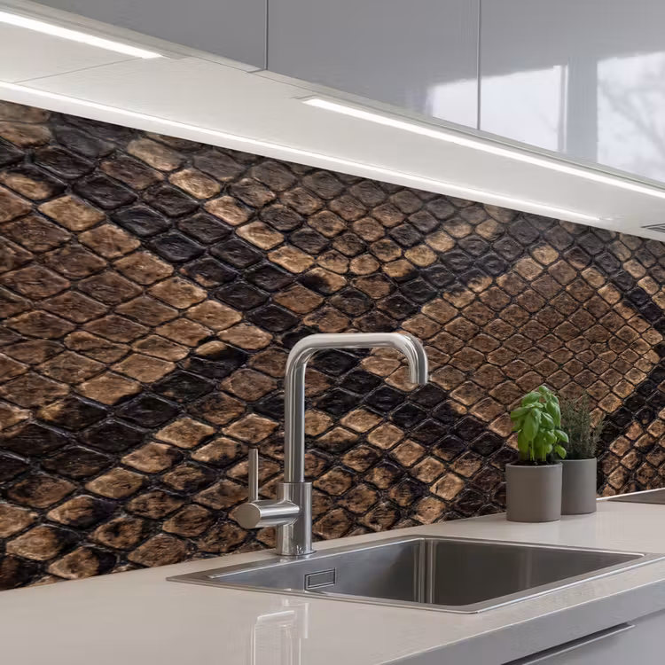 Crédence cuisine - Python - Écailles - Bronze — 2