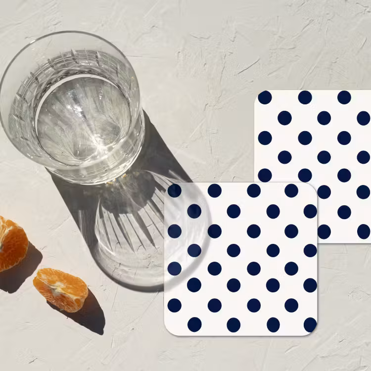 Dessous de verre - Classique - Points - Bleu — 2