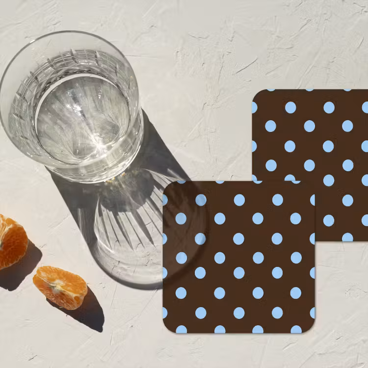 Dessous de verre - Classique - Points - Marron — 2