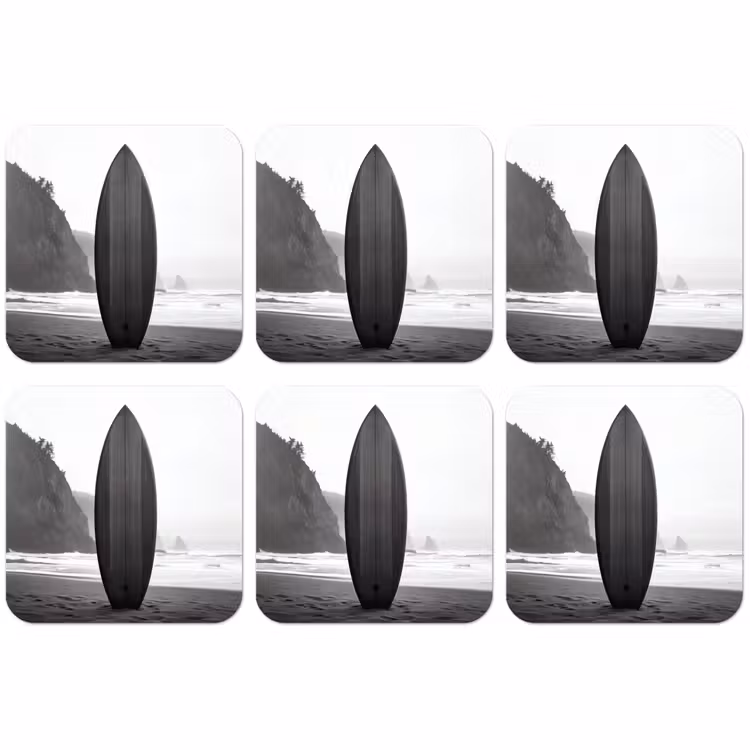 Dessous de verre - Planche de surf - Sable - Mer — 1
