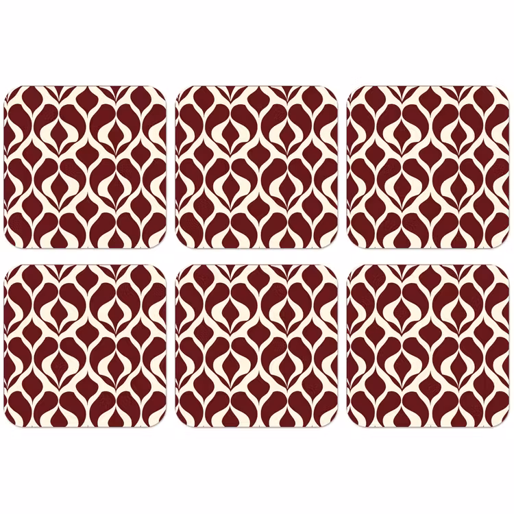 Dessous de verre - Rouge - Drop pattern - Graphic — 1