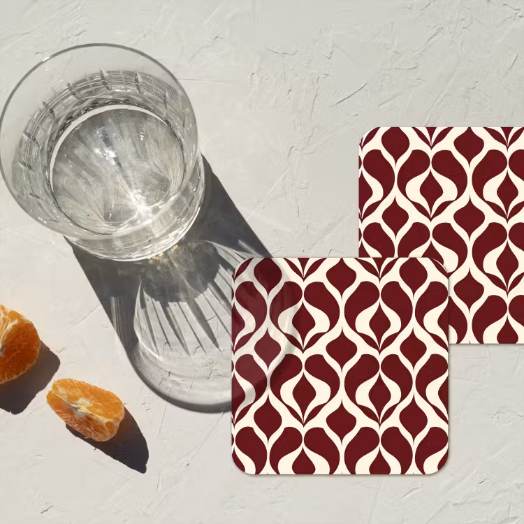 Dessous de verre - Rouge - Drop pattern - Graphic — 2