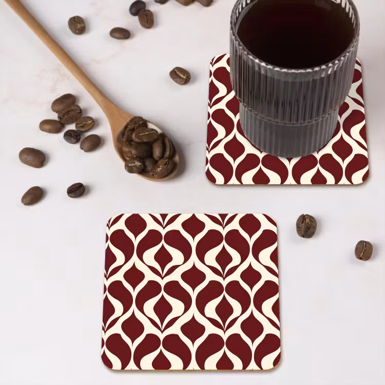 Dessous de verre - Rouge - Drop pattern - Graphic — 4