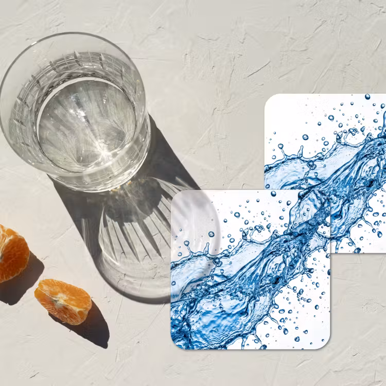 Dessous de verre - Spash - Eau - Bleu — 2