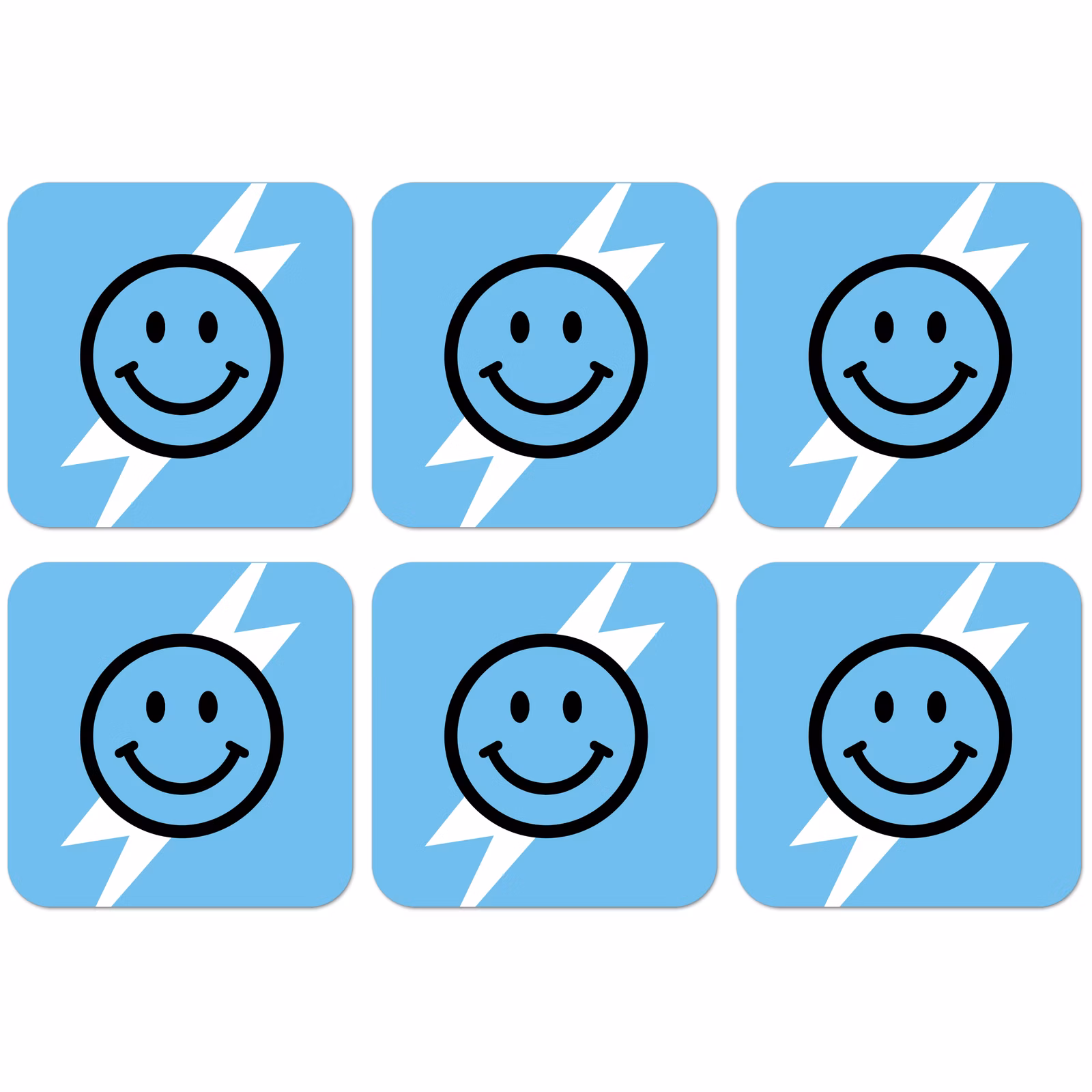 Dessous de verre - Smiley - Bleu - Eclair — 1