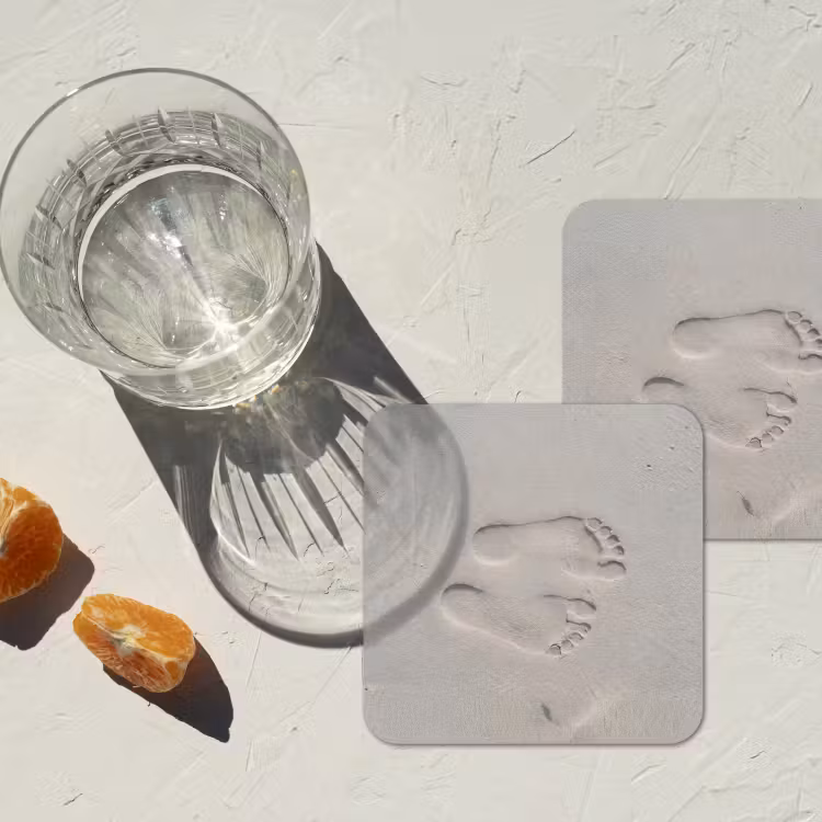 Dessous de verre - Pieds - Empreintes - Sable — 2