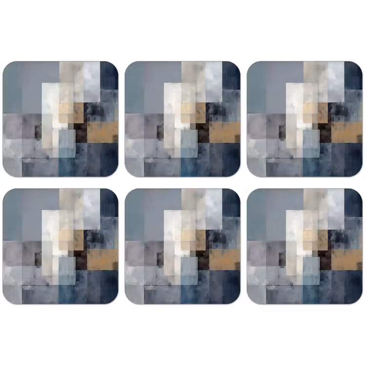 Dessous de verre - Rectangles - Abstrait - Bleu — 1