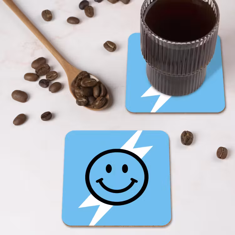 Dessous de verre - Smiley - Bleu - Eclair — 4
