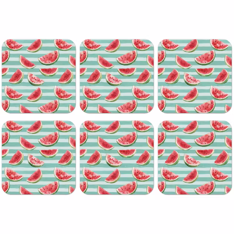 Dessous de verre - Pastèque - Rayures - Vert — 1