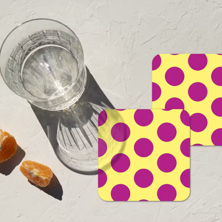 Dessous de verre - Points - Classique - Jaune — 2