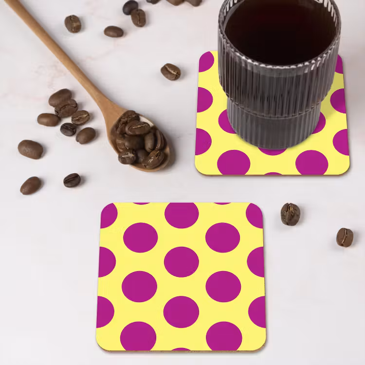 Dessous de verre - Points - Classique - Jaune — 4
