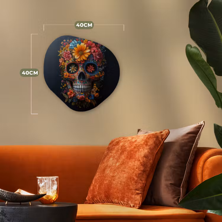 Forme organique - Forex - Fleurs - Coloré - Crâne — 4