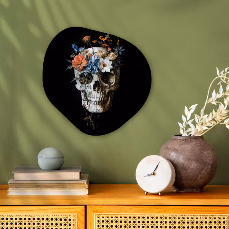Forme organique - Forex - Fleurs - crâne - coloré — 2