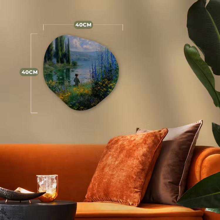 Forme organique - Forex - Fleurs - Lac - Bergen - Vert — 4