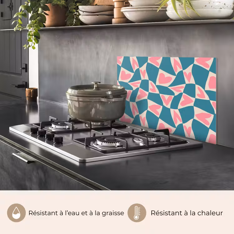 Fond de hotte - Bleu - Patchs - Coeurs — 5