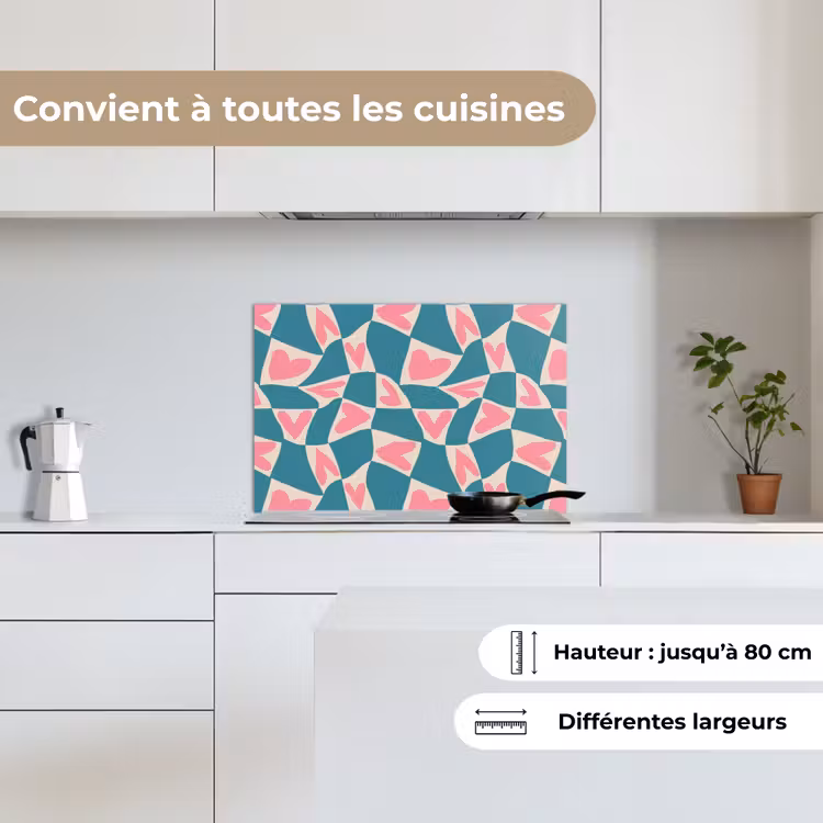 Fond de hotte - Bleu - Patchs - Coeurs — 8