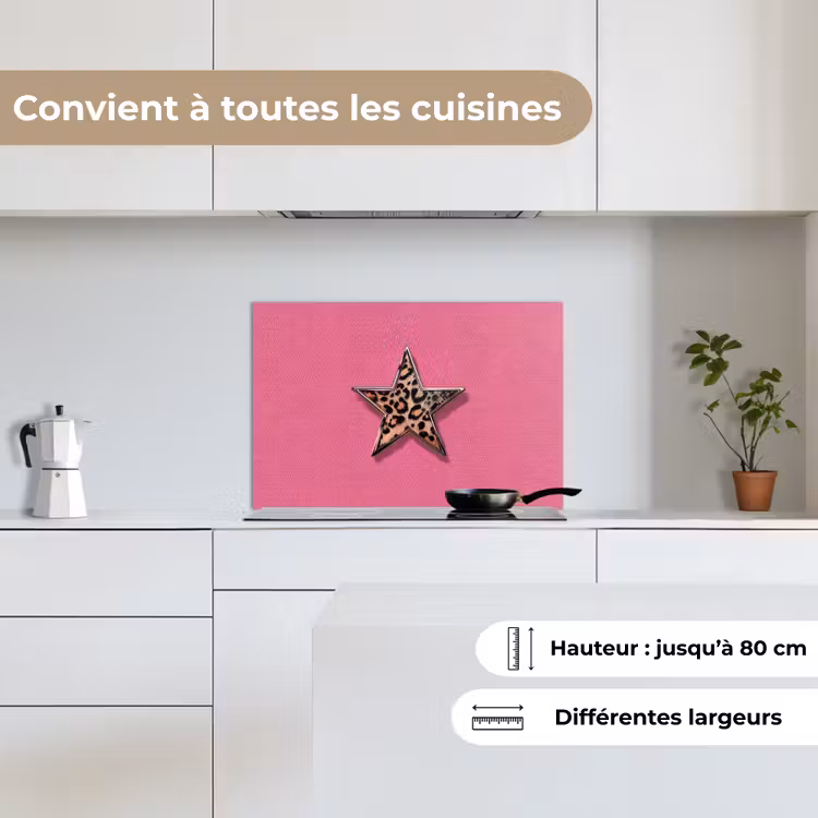 Fond de hotte - Étoile - Léopard - Imprimé - Rose — 9
