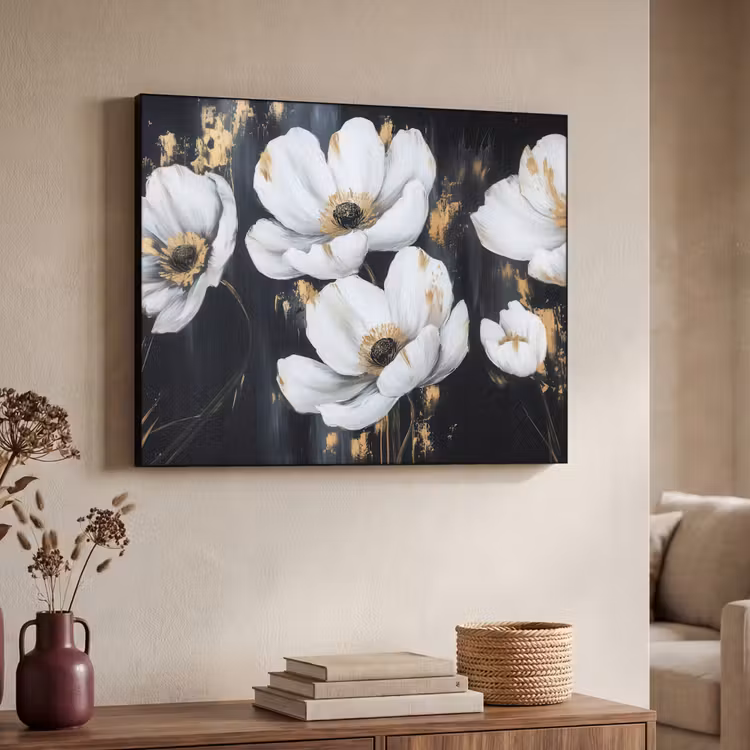 Art Frame - Fleurs - Blanc - Abstrait — 4
