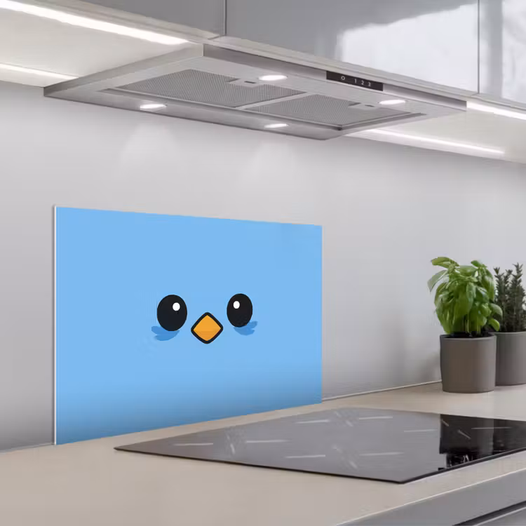 Fond de hotte - Oiseau - Bleu - Simple — 1