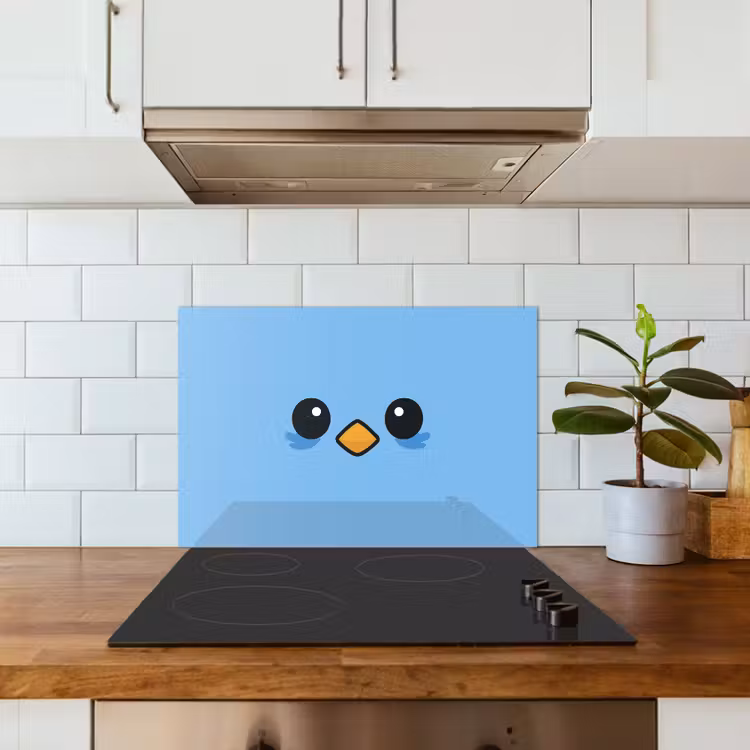 Fond de hotte - Oiseau - Bleu - Simple — 4