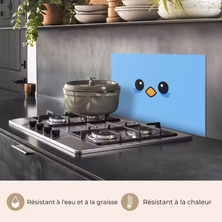 Fond de hotte - Oiseau - Bleu - Simple — 5