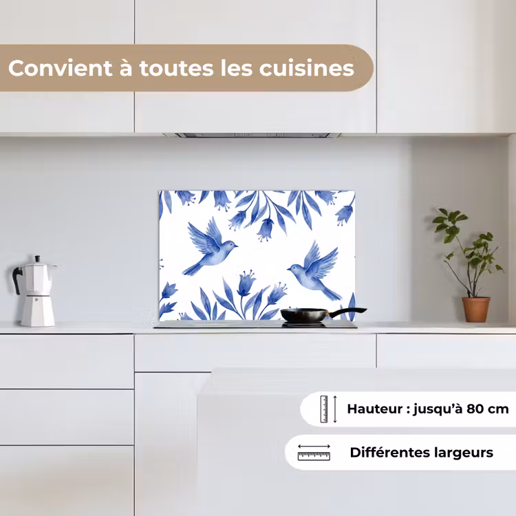 Fond de hotte - Moderne - Oiseaux - Delftware — 9