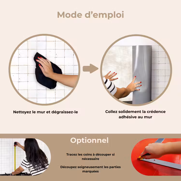 Fond de hotte - Subtil - Texture - Beige — 7