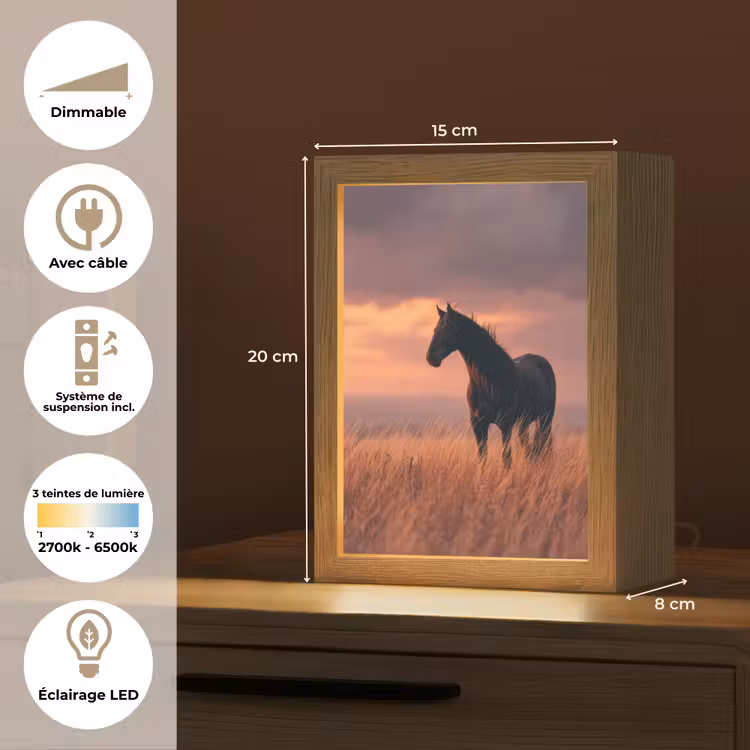 Lampe de table - Cheval - Nuages - Champ libre — 6