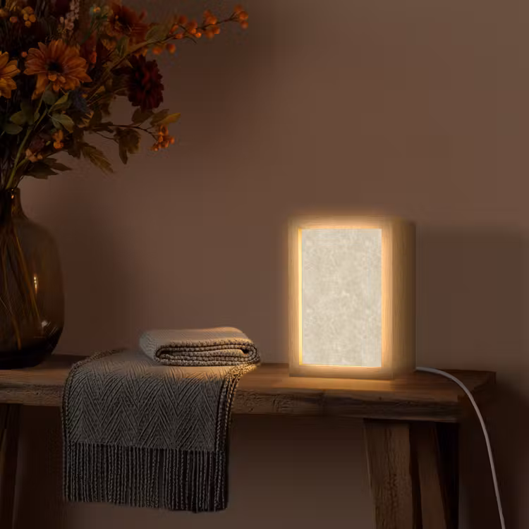 Lampe de table - Beige clair - Marbre - Veines de diffusion — 3