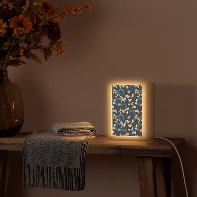 Lampe de table - Botanique - Fleurs - Bleu — 3