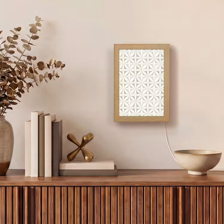 Lampe de table - Abstrait - Texture - Gris - Blanc — 4