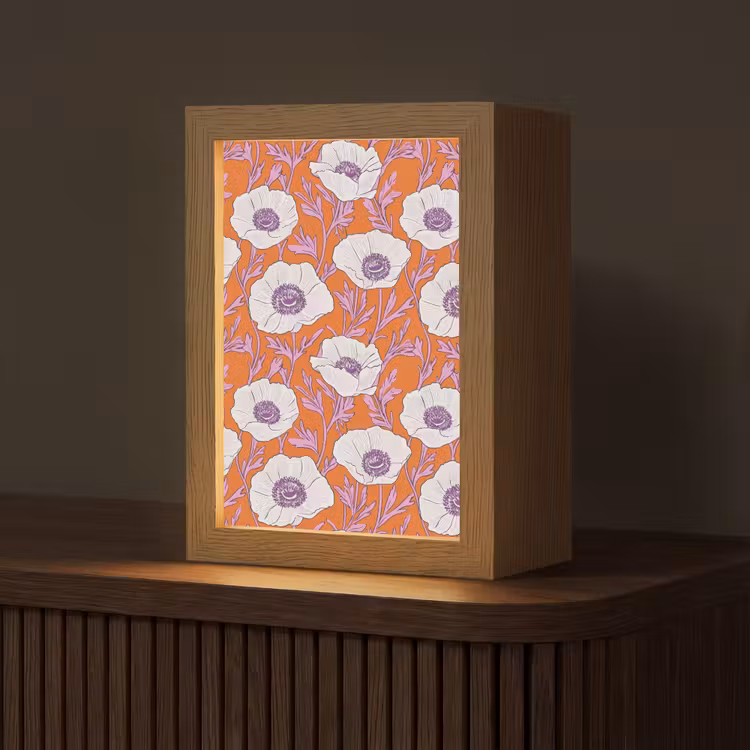 Lampe de table - Fleurs - Graphique - Orange — 1