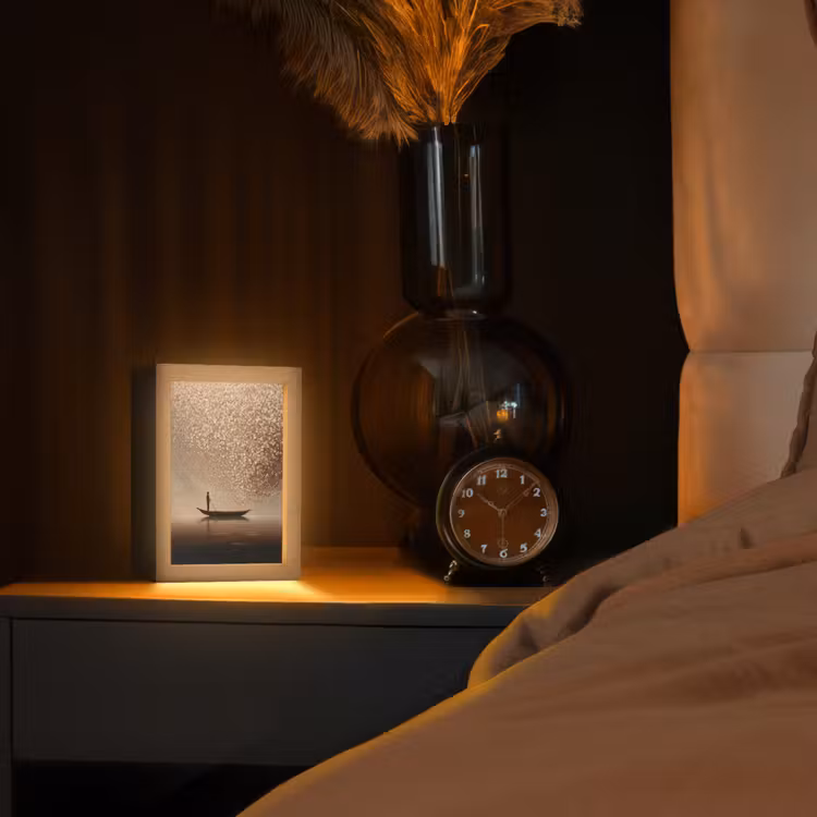 Lampe de table - Bateau - Feuilles - Or - Eau — 2