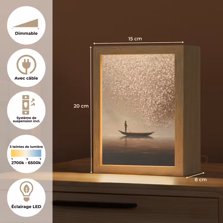 Lampe de table - Bateau - Feuilles - Or - Eau — 6