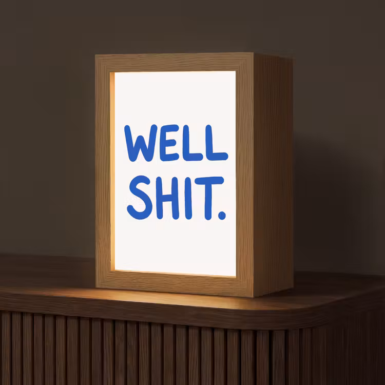 Lampe de table - Bleu - Citation - Blanc — 1