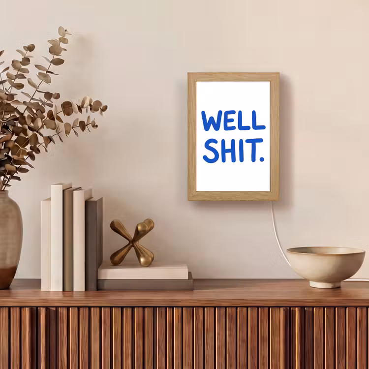 Lampe de table - Bleu - Citation - Blanc — 4