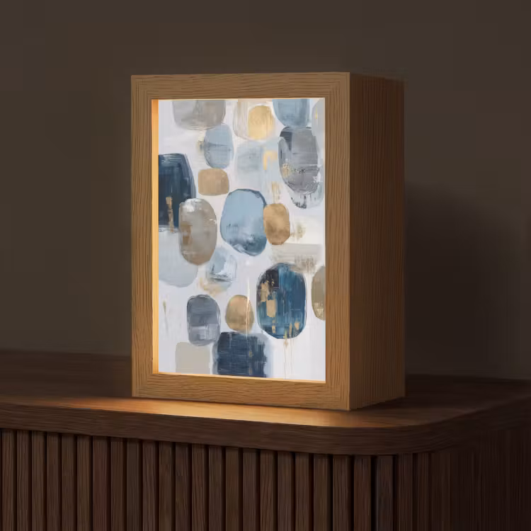 Lampe de table - Abstrait - Or - Formes — 1
