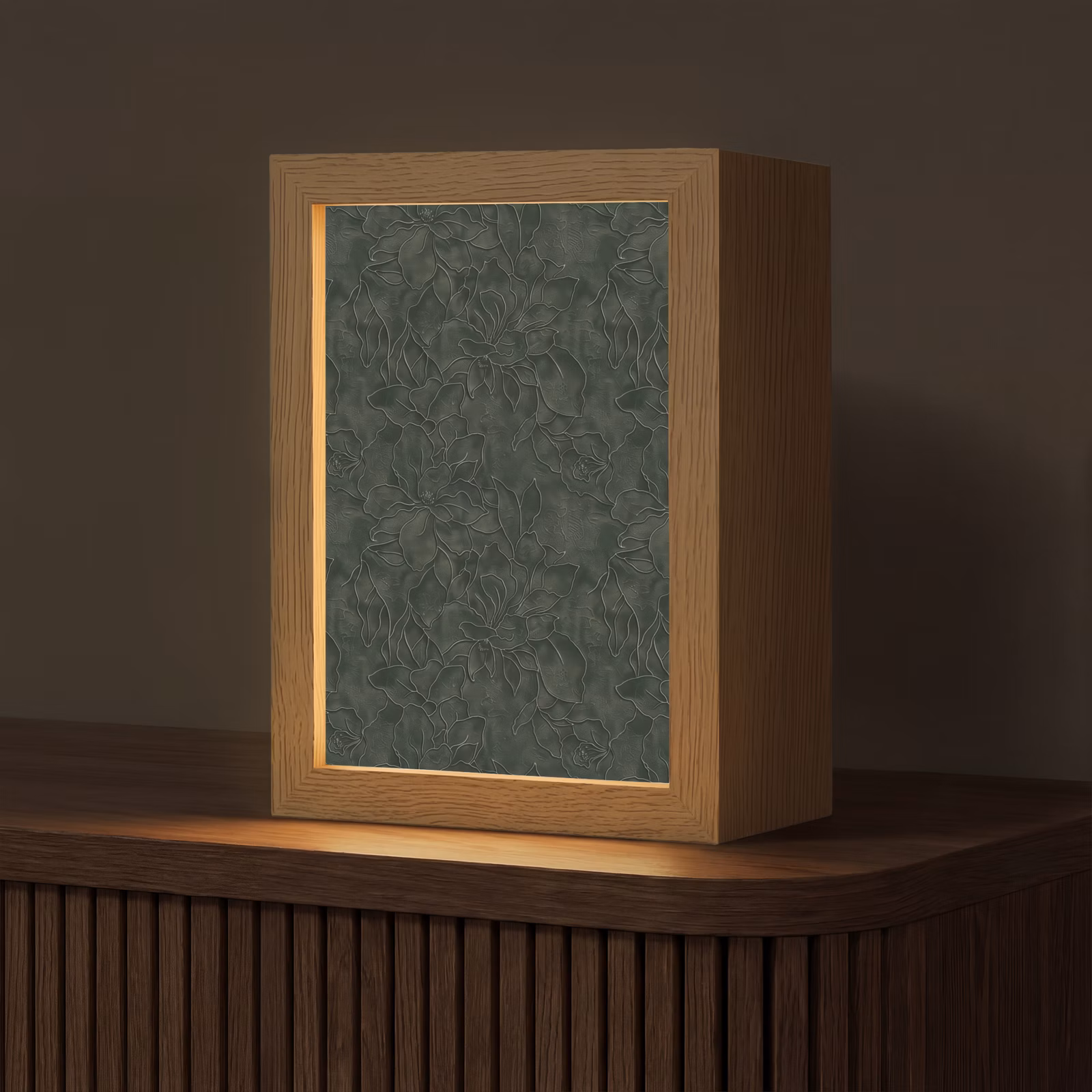 Lampe de table - Fleurs - Lignes - Vert — 1