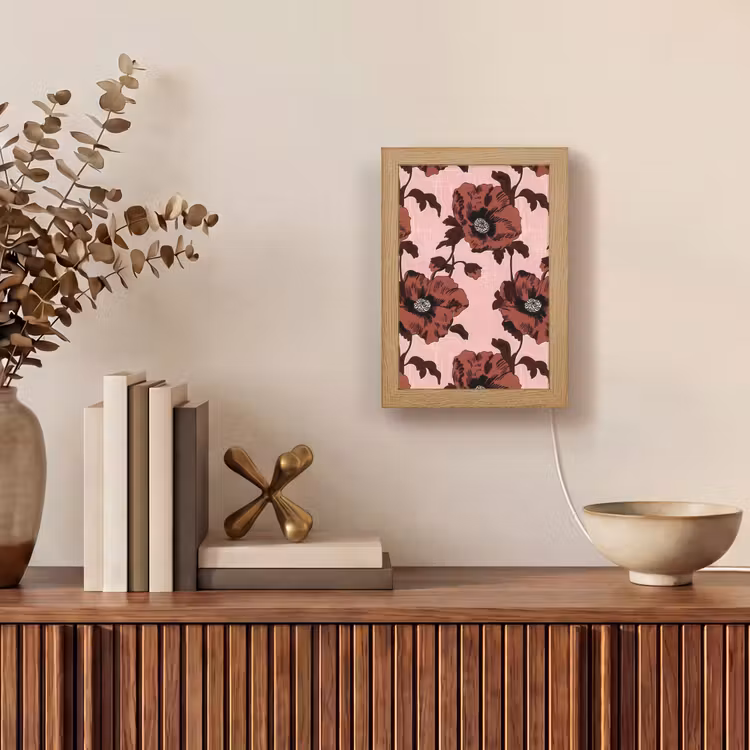 Lampe de table - Fleurs - Rétro - Rouge — 4