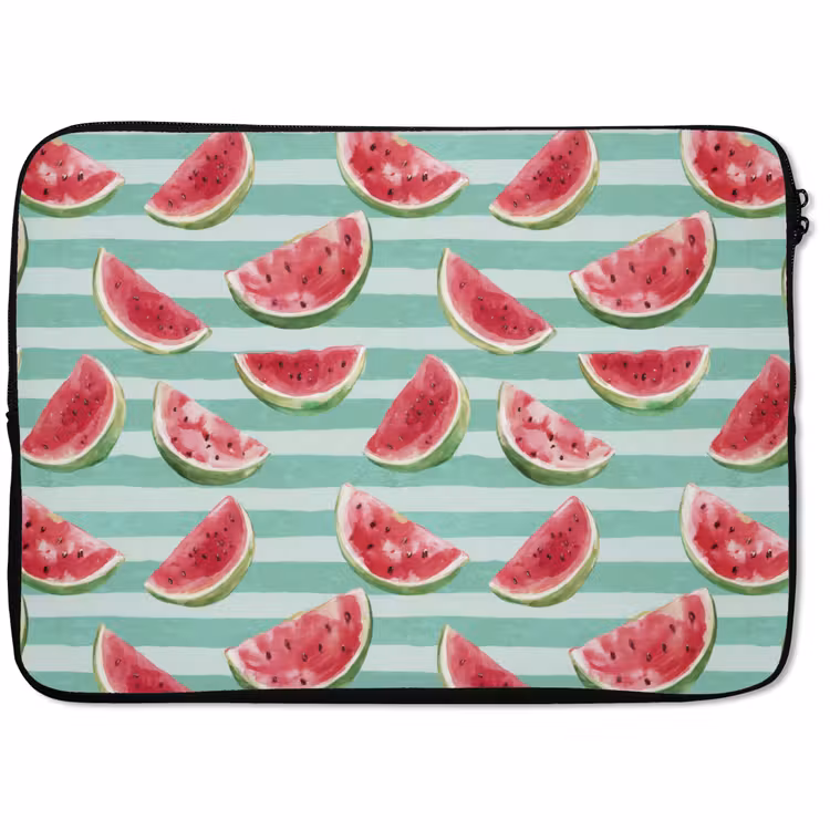 housse pour ordinateur portable - Pastèque - Rayures - Vert — 1