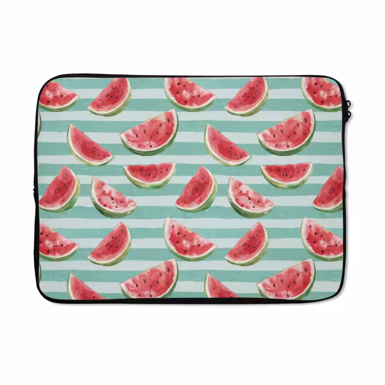 housse pour ordinateur portable - Pastèque - Rayures - Vert — 5