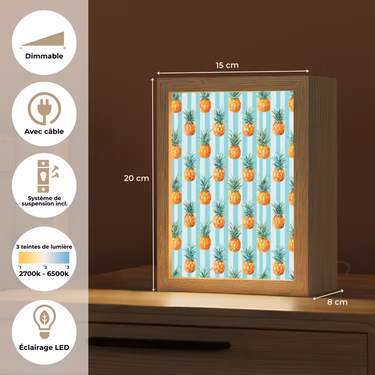 Lampe de table - Ananas - Rayures - Vert — 6