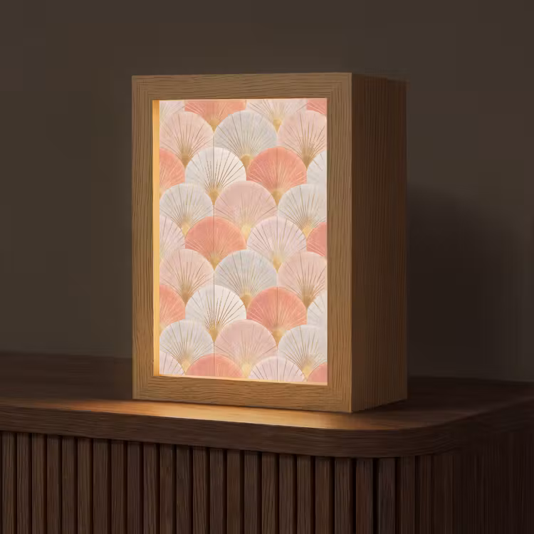 Lampe de table - Eventails - Or - Rose — 1