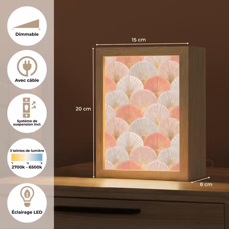 Lampe de table - Eventails - Or - Rose — 6