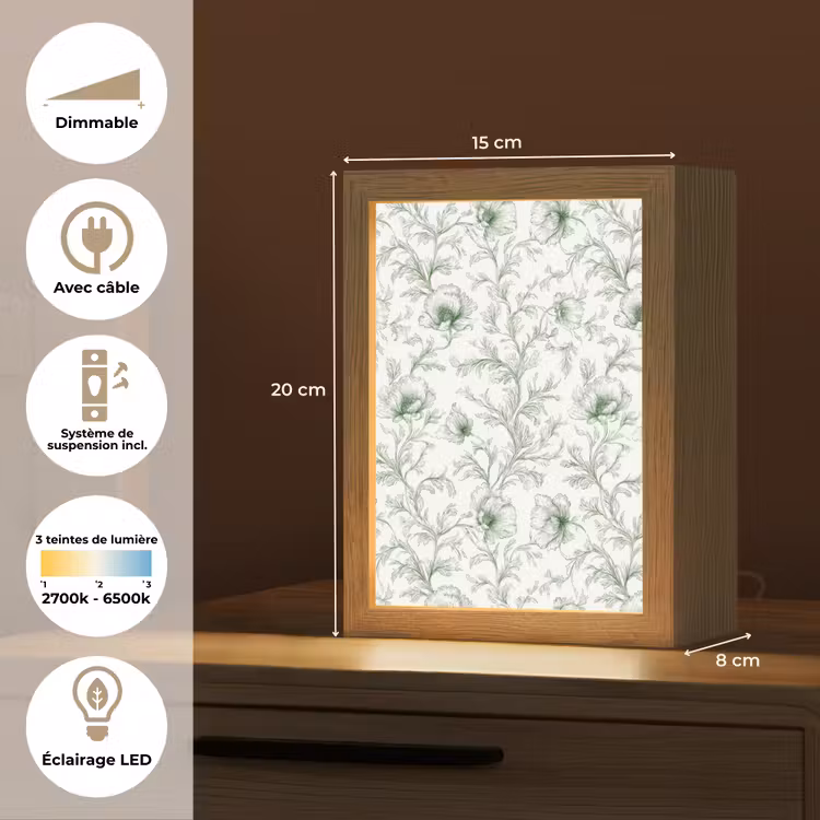 Lampe de table - Fleurs - Signées - Vertes — 6