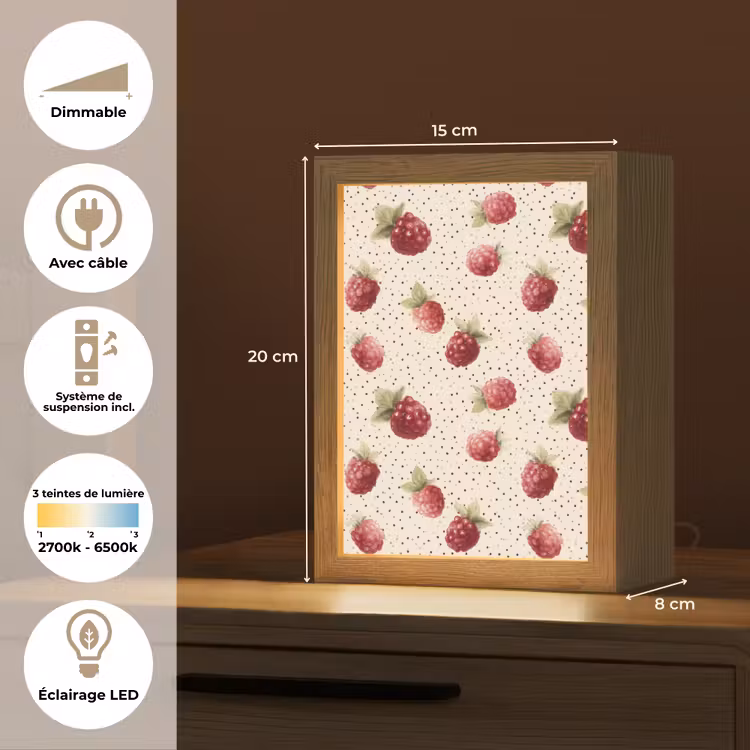 Lampe de table - Framboise - Points - Rouge — 6