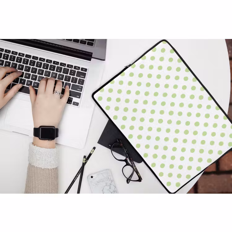 housse pour ordinateur portable - Points - Classique - Vert — 3