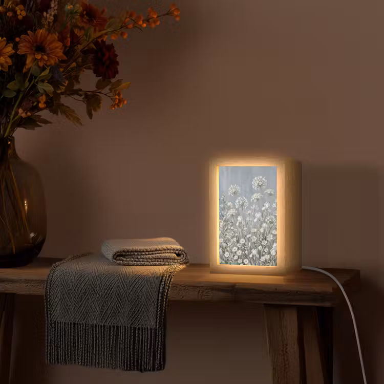 Lampe de table - Fleurs - Botanique - Bleu — 3