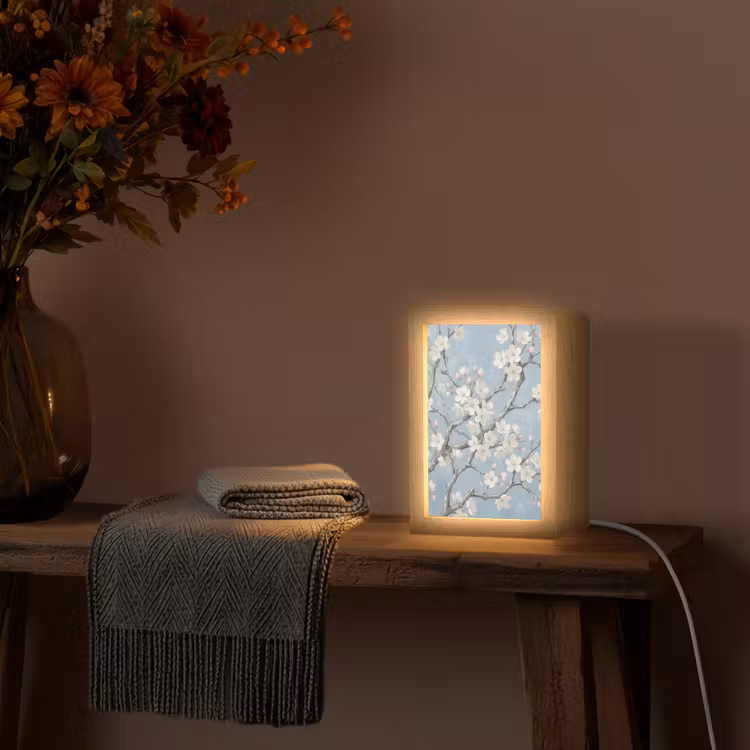 Lampe de table - Branches - Fleur de cerisier - Bleu — 3