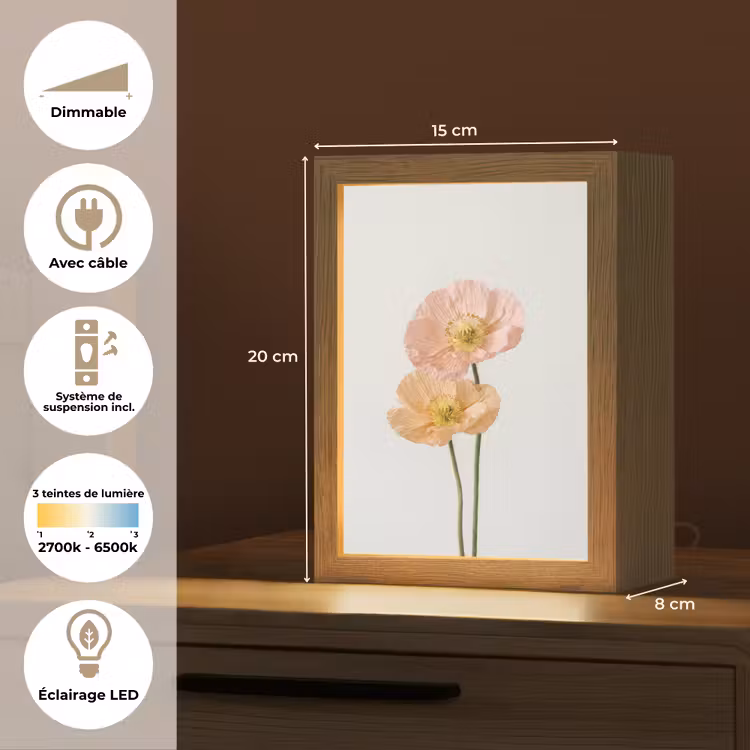 Lampe de table - Coquelicots - Botanique - Rose — 6